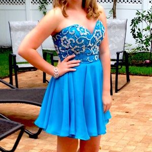 Sherri Hill #8548 - Bright Blue Formal Dress - Size 6